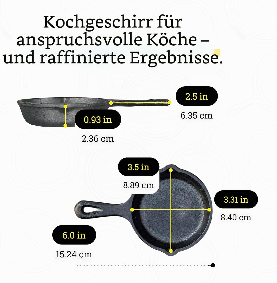 Lodge 8,89 cm/3,5-Zoll-runde Mini-Pfanne/Bratpfanne aus vorgewürztem Gusseisen, 3.5 Inch