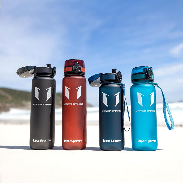 Super Sparrow Trinkflasche - Tritan Wasserflasche - 350ml, 500ml, 750ml, 1000ml - BPA-frei - Ideale