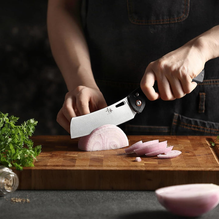 SENBON 440 Sharp Falten Chef Messer G10 Griff Obst Messer Camping Outdoor Back Clip Portable Obst Kü