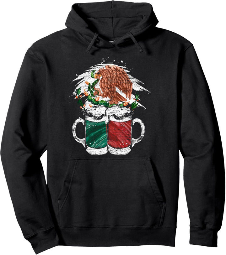 Mexiko Flagge Bier Geschenk Adler Mexiko Pullover Hoodie