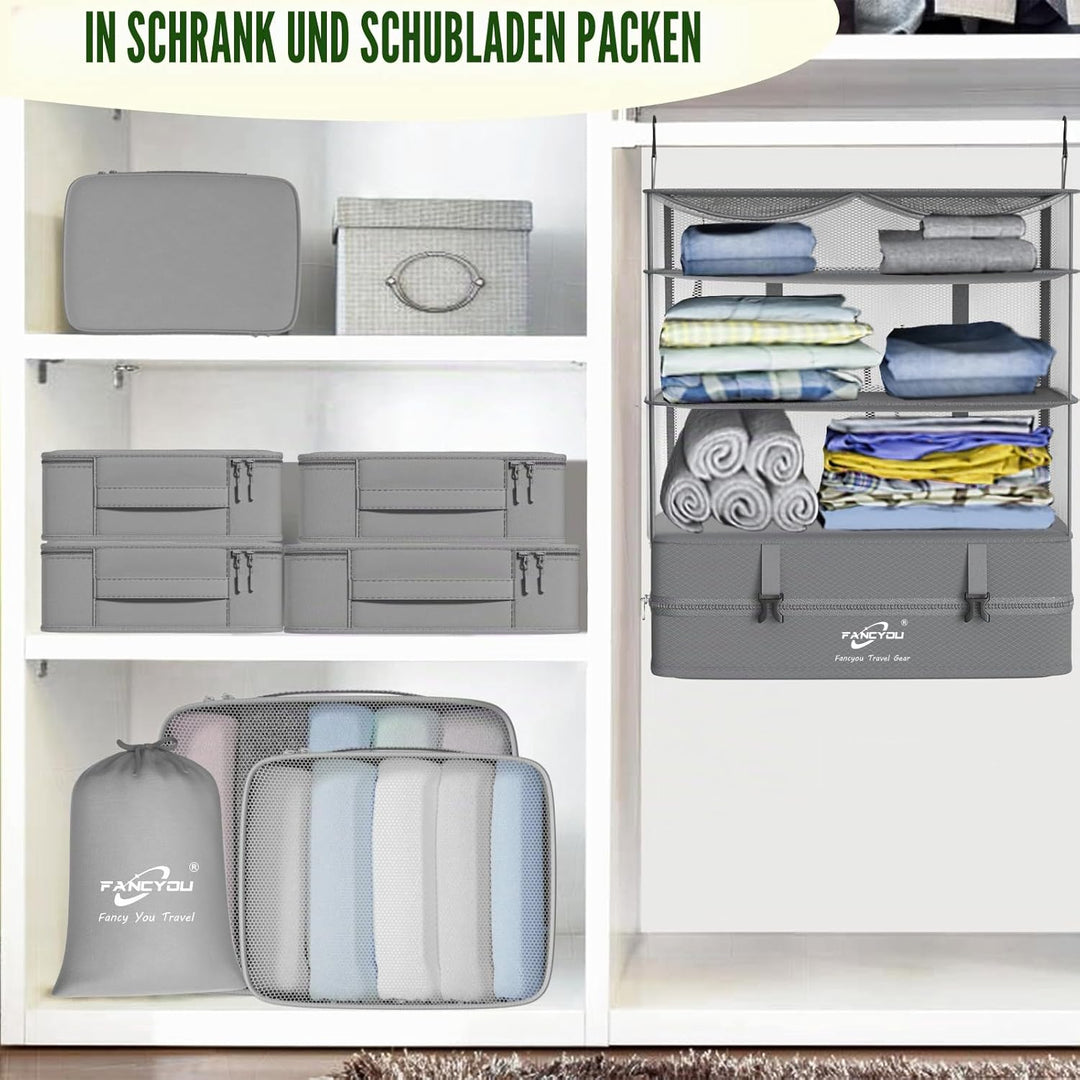 Koffer Organizer Hängende Verpackung Würfel Tragbare Schrank Regale Kompressive Reisegepäck Essentia