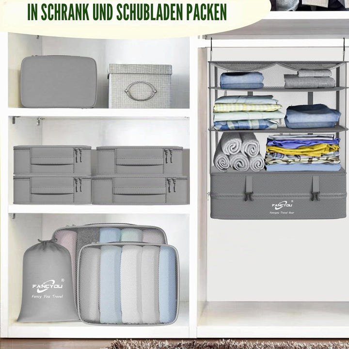 Koffer Organizer Hängende Verpackung Würfel Tragbare Schrank Regale Kompressive Reisegepäck Essentia