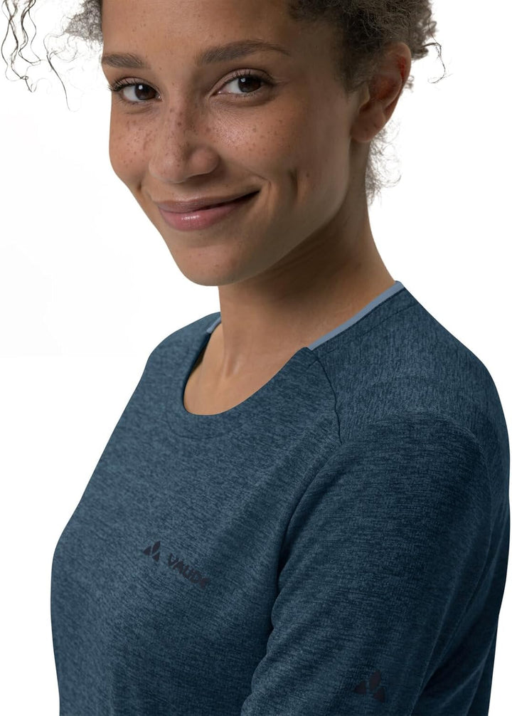 VAUDE Damen Women's Essential Ls T-Shirt T-Shirt 34 Dark Sea Uni, 34 Dark Sea Uni
