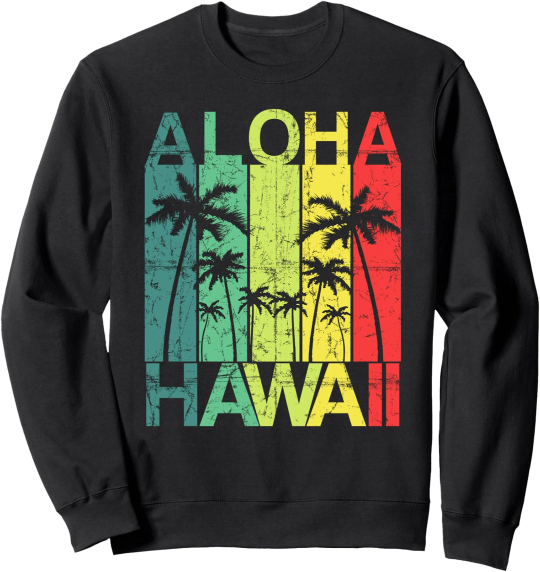 Aloha Hawaii T-Shirt Retro Surfer Palmen Insel Vintage Sweatshirt