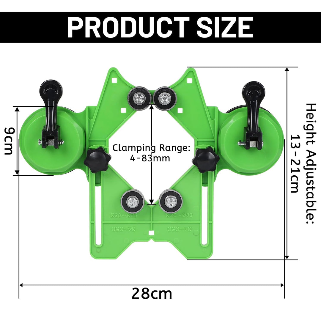 LALAGO Bohrer Lochsägenführungsvorrichtung Verstellbar 4-83mm mit Doppel-Saugnäpfe, Zentrierungs Loc