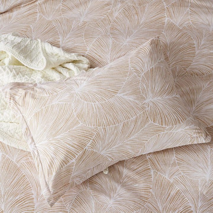 Jemiipee Blumen Bettwäsche-Set mit Tropische Palmblätter Muster, 1 x Bettbezug 200x200 cm mit 2 x Ki