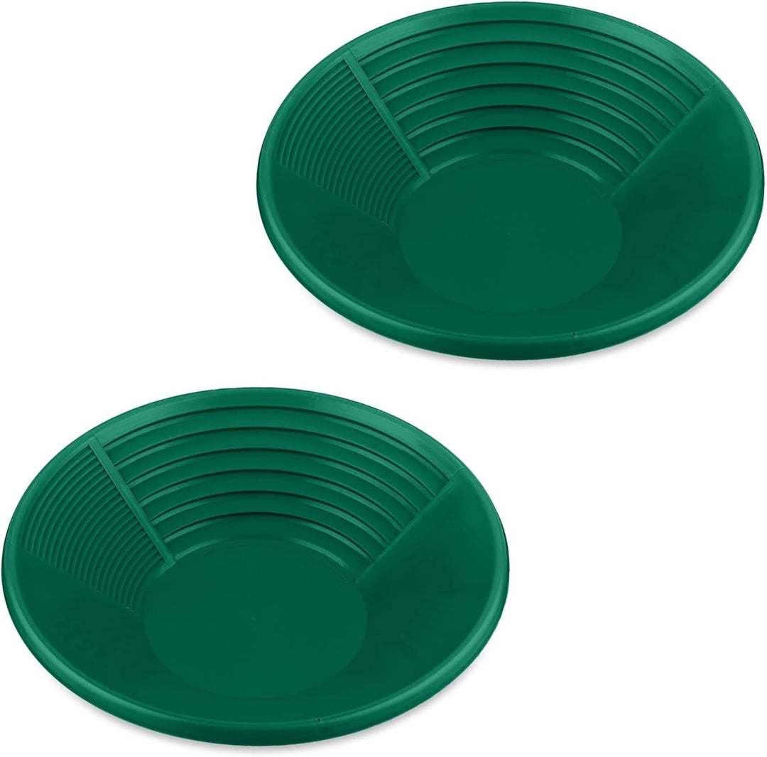 Relaxdays Goldwaschpfanne, 2er Set, Goldwaschen, H x D: 8 x 38 cm, Kunststoff, 3 Zonen Waschpfanne,