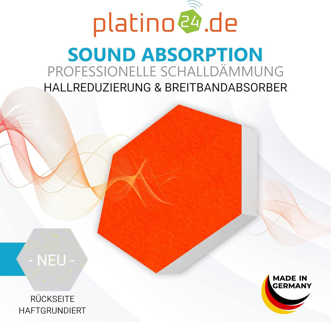 platino24 Schallabsorber COLORE aus Basotec G+ I Akustikpaneele mit Akustikfilz I 3D Wand-Paneele mi
