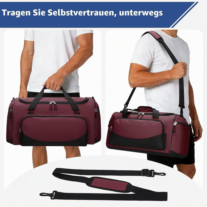 45L Sporttasche Reisetasche mit Seitentaschen - Weekender Gym Tasche Trainingstasche für Sport Fitne