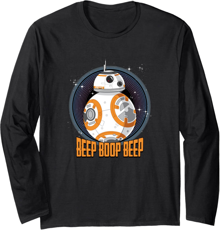 Star Wars BB-8 Beep Quote Circle Design Langarmshirt