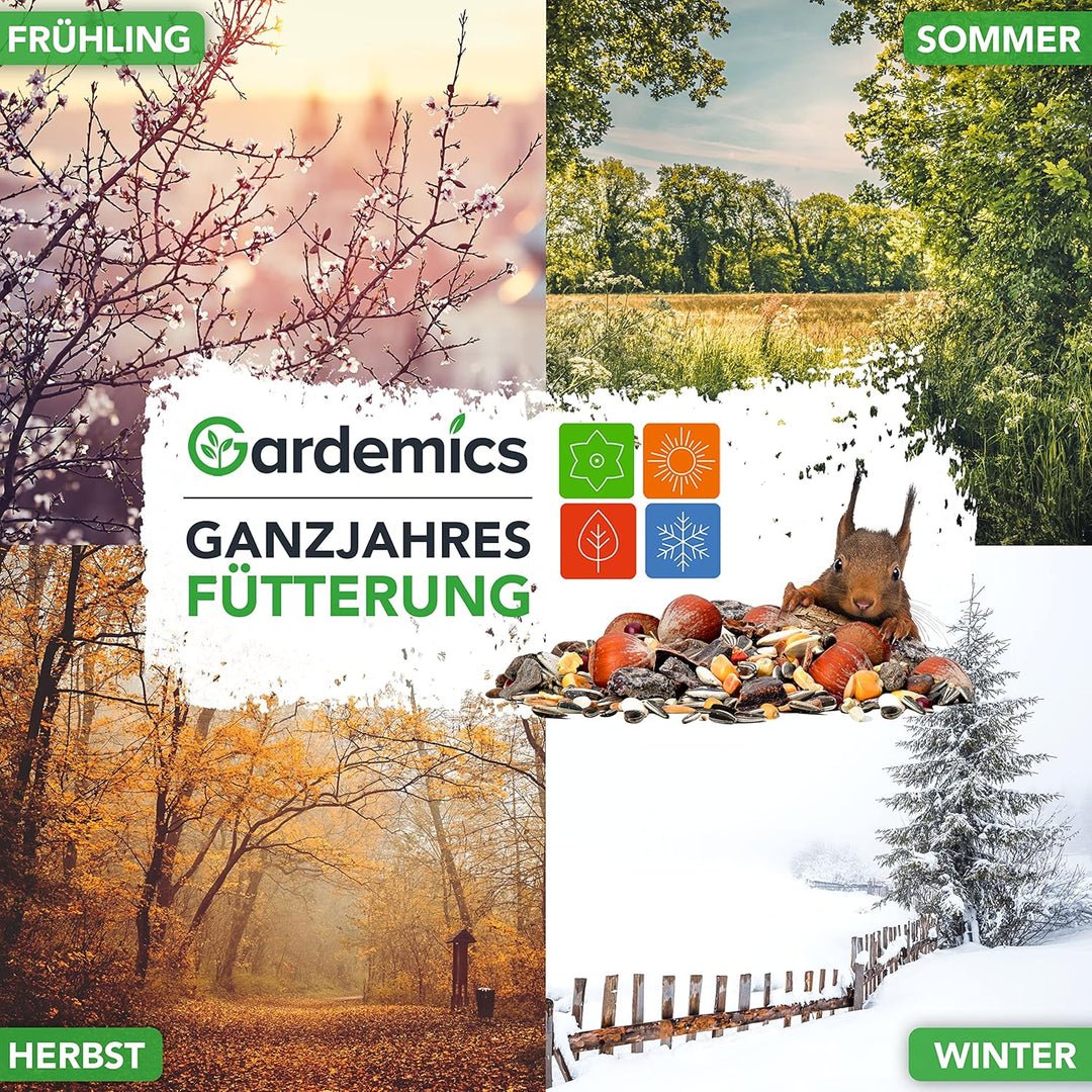 Gardemics Eichhörnchen Futter mit extra vielen Haselnüssen [2kg] I Artgerechtes Eichhörnchenfutter o