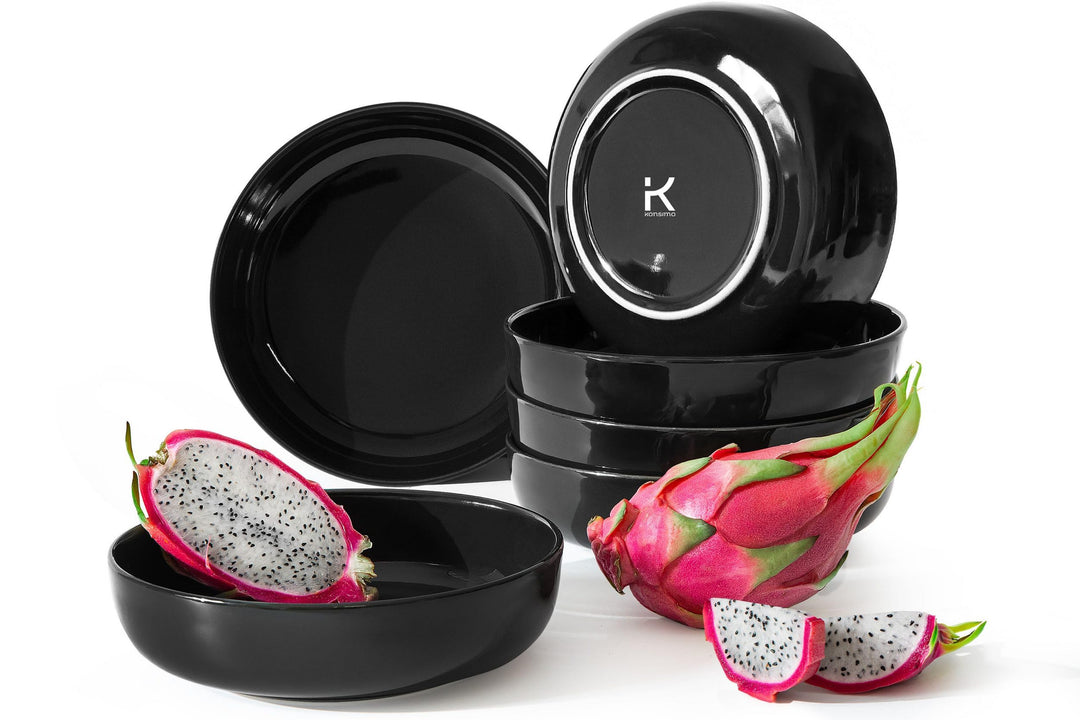 Konsimo. Elegant Suppenteller Set 6er - Schale aus Keramik - Pastateller und Tiefteller für 6 Person