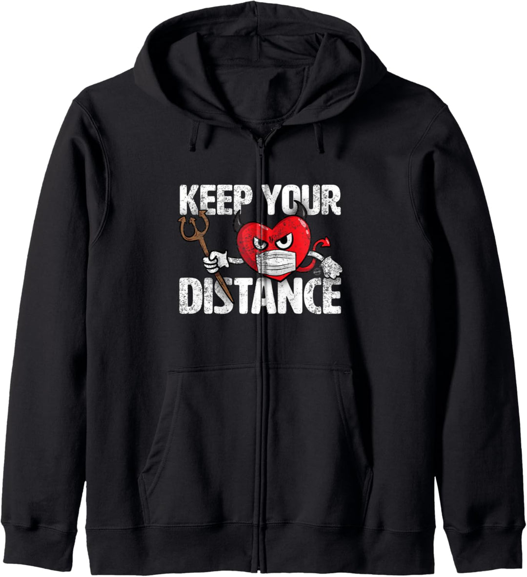 Keep Your Distance Heart w/ Mask Funny Valentine's Day Gift Kapuzenjacke