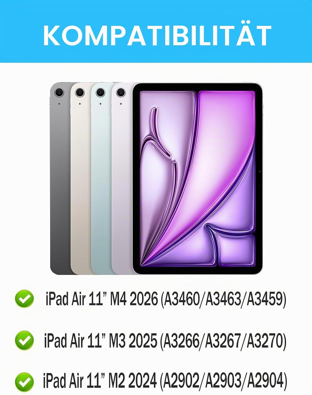 Tastatur Hülle für iPad Air 11 Zoll (M3/M2) - Soft TPU Rückseite Gehäuse Schutzhülle mit Pencil Halt