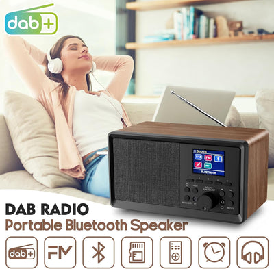 Wholede DAB Plus Radio mit Bluetooth, DAB Radio mit Fernbedienung DAB+/FM Radio Retro Holz Digitalra