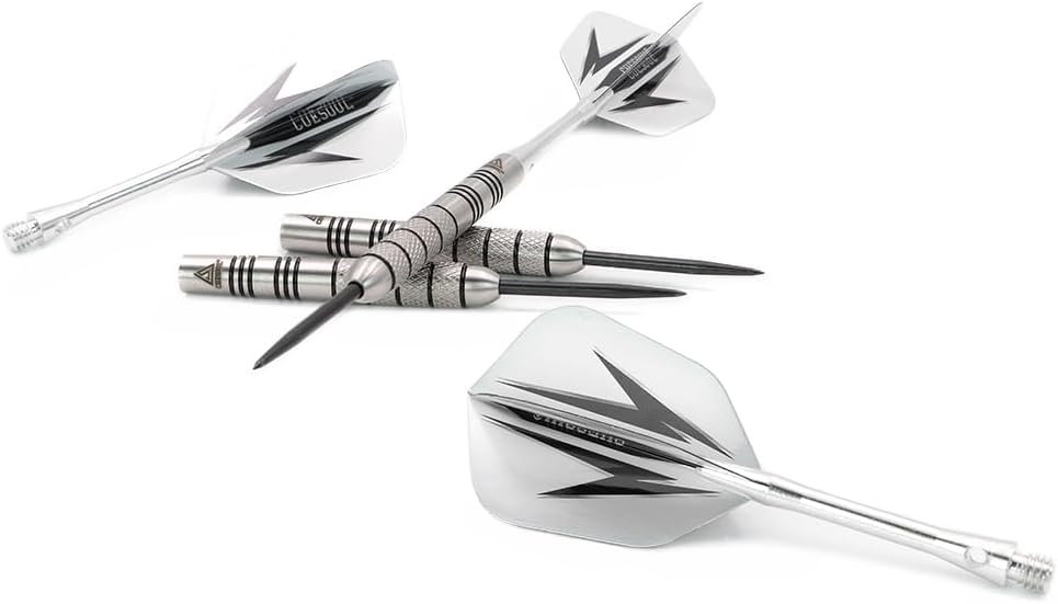 CUESOUL 30 Gramm Tungsten Steel Tip Darts Set 95% Tungsten 22 g mit Etui, 22 g mit Etui