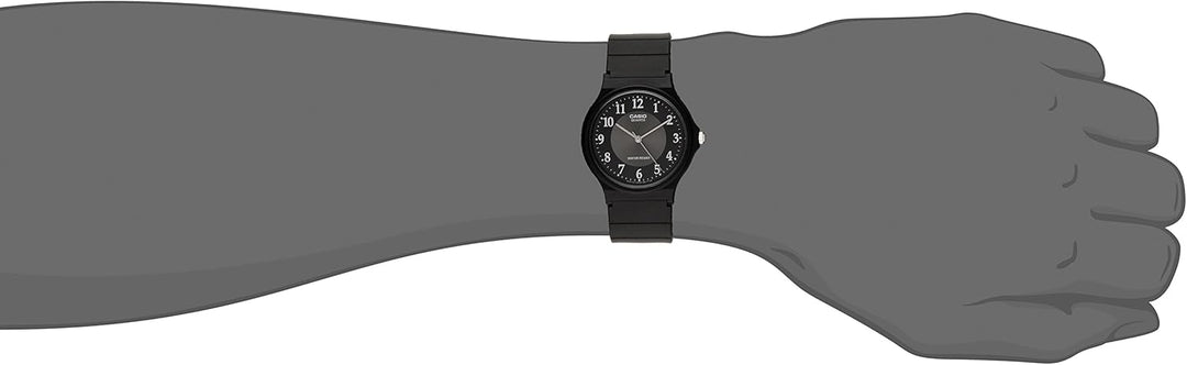 Casio - -Armbanduhr- Mit schwarzem Gummiband, Mit schwarzem Gummiband