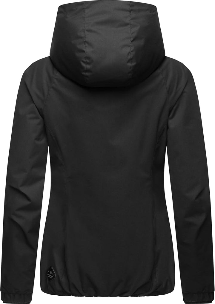 Ragwear Damen wasserdichte Übergangsjacke leichte Jacke kurz mit Kapuze Dizzie Intl XS-6XL 3XL Black