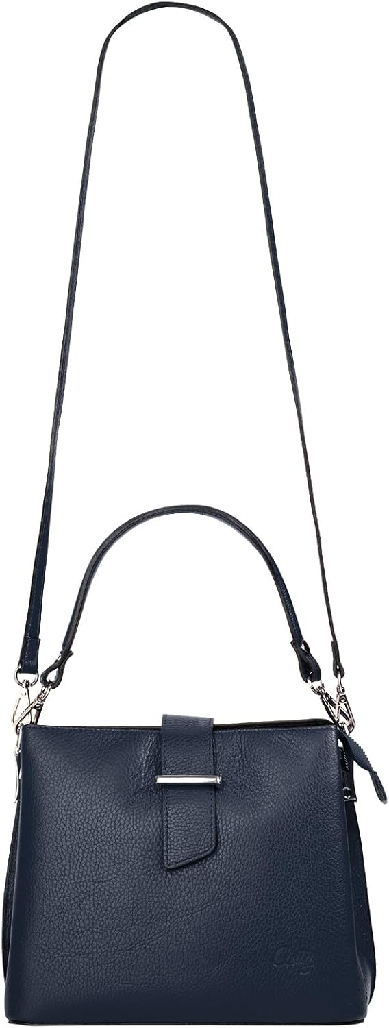 Handtasche Echt Leder Damen Made in Italy, Tragetasche, Umhängetasche, Abendtasche aus Leder 021791