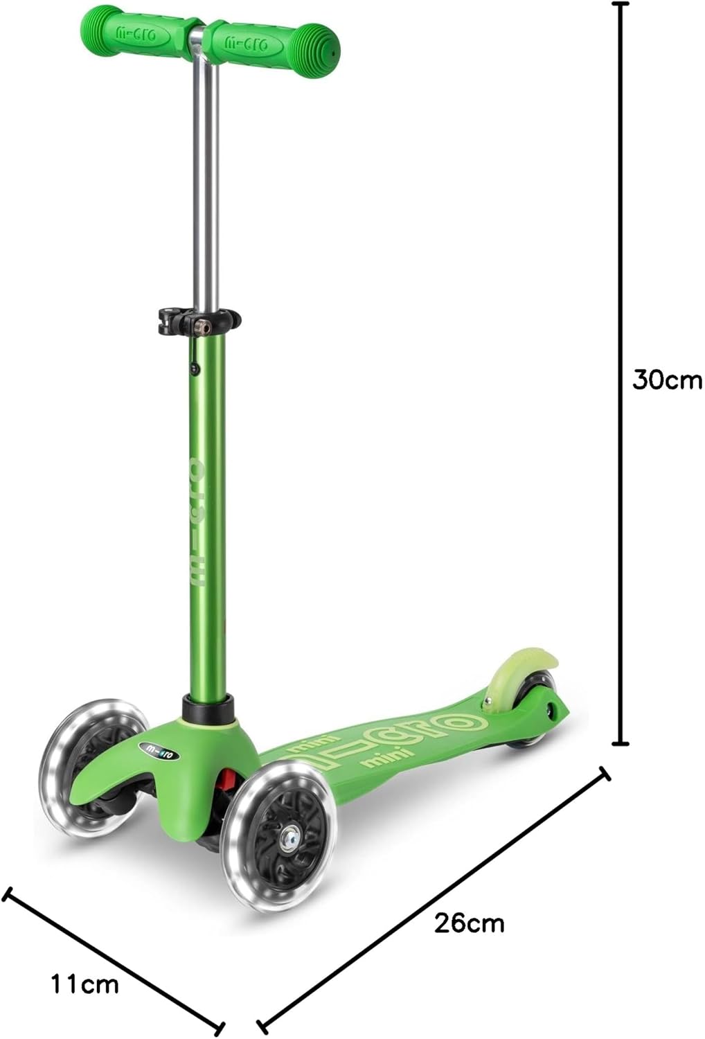 Micro™ Mini Deluxe LED | Kickboard mit LED-Vorderrollen | mitwachsender Lenker höhenverstellbar | ab