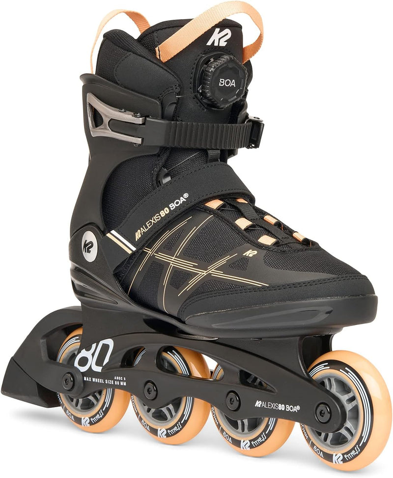 K2 Damen Alexis 80 Boa Inline Skates EU: 36.5 (UK: 4 / US: 6.5) black - peach, EU: 36.5 (UK: 4 / US: