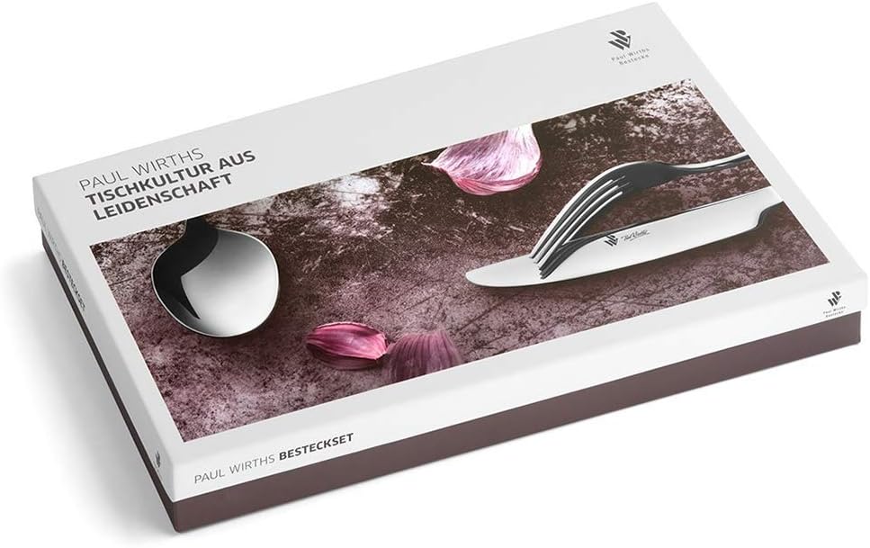 PW Paul Wirths AUGSBURGER FADEN 9800 Besteck Set für 6 Personen, Essbesteck 30 teilig, Edelstahl pol
