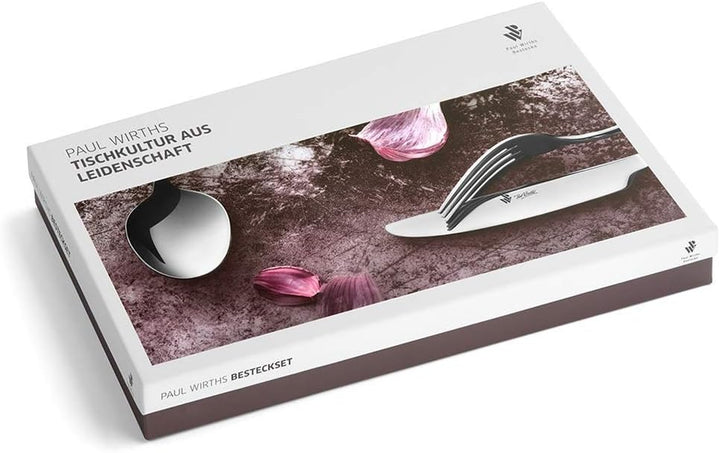 PW Paul Wirths AUGSBURGER FADEN 9800 Besteck Set für 6 Personen, Essbesteck 30 teilig, Edelstahl pol