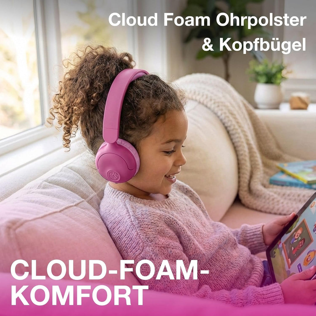 JLab JBuddies Pop Bluetooth Kopfhörer Kinder - 48+ Std. Spielzeit &amp; Kabelgebunden, Lautstärkesicher