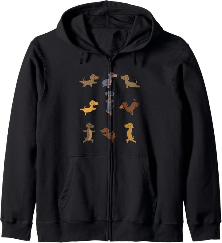 Dackel Yoga Kapuzenjacke