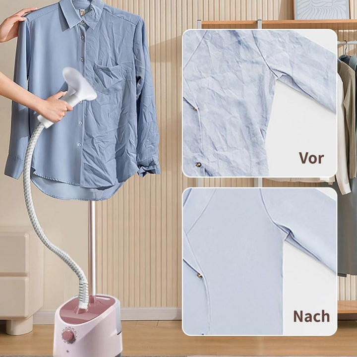 Vertikaler Dampfglätter 2000W, Professional Stand Dampfbügler Garment mit 1.8L Wasserspeichertank Da