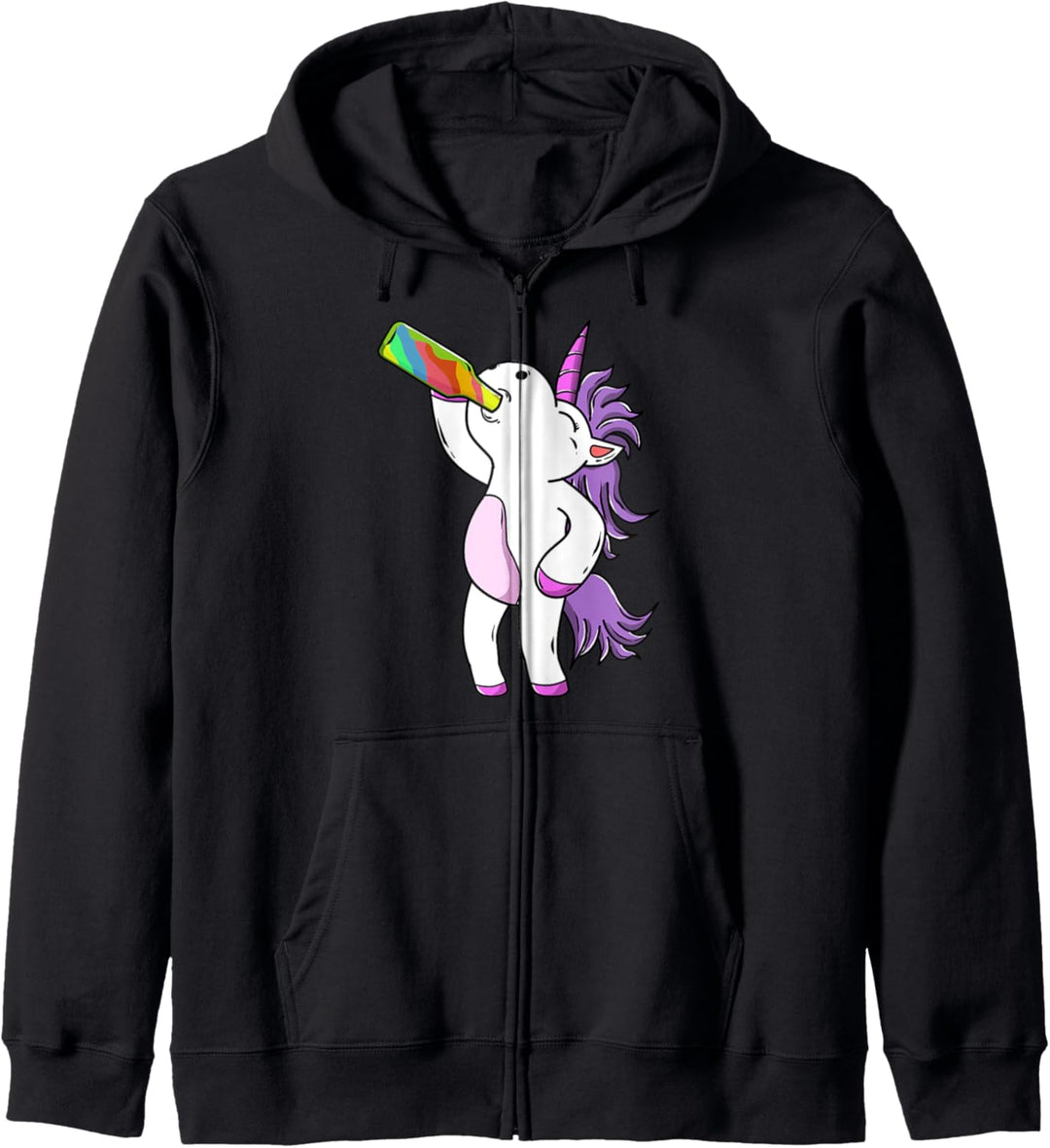 Trinkendes Sauf T-Shirt Einhorn Unicorn Bier Geschenk Malle Kapuzenjacke