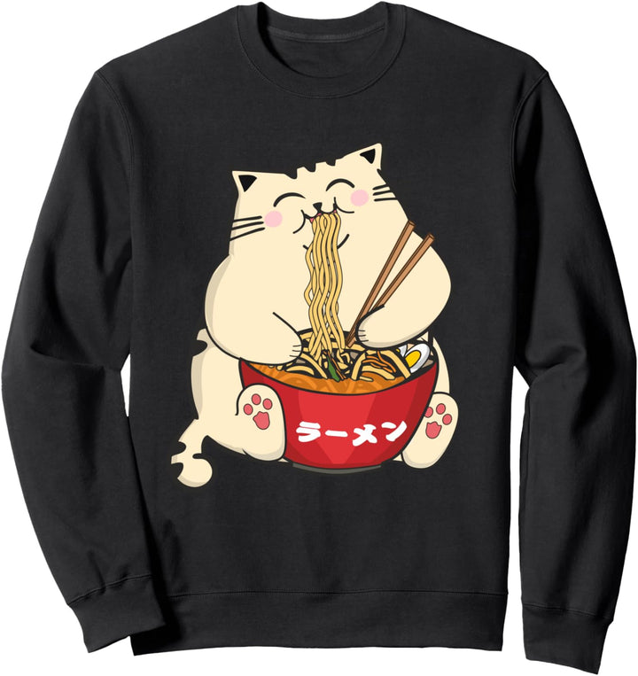 Ramen Cat Kawaii Anime Noodles Hashi Japanese Manga Lover Sweatshirt