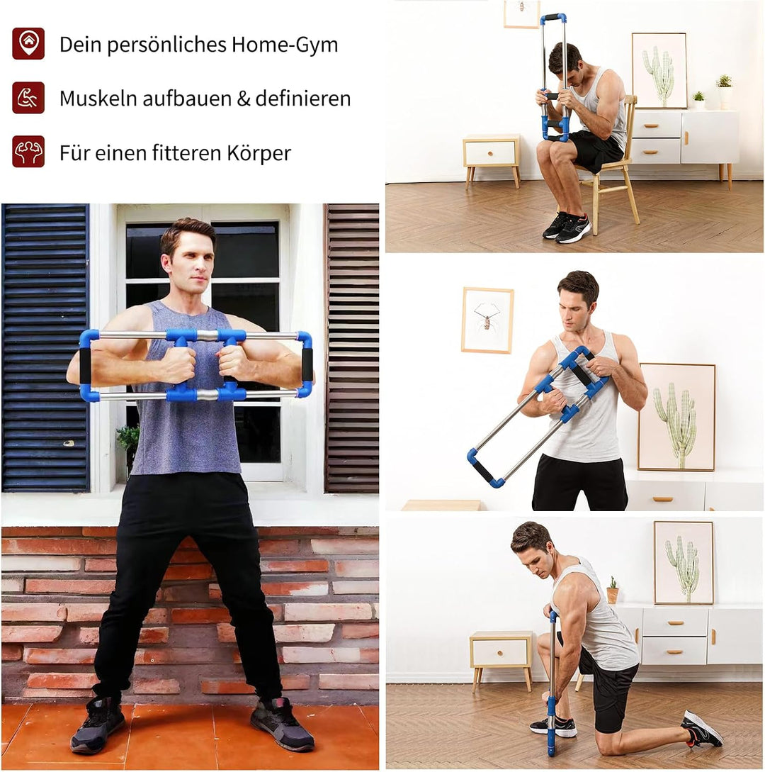 GoFitness Push Down Bar Brusttrainer Fitnessgerät für Zuhause - Krafttraining Sportgerät für Brustmu