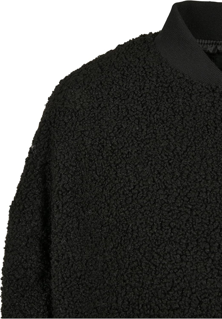 Urban Classics Damen Ladies Oversized Sherpa Bomber Jacket Jacke 4XL Schwarz, 4XL Schwarz