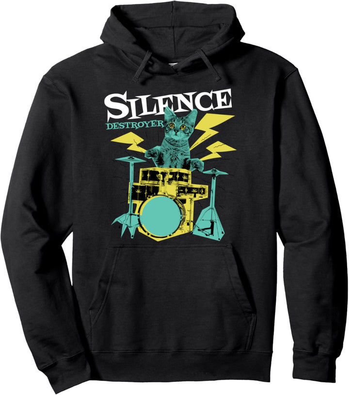 Drummer Katze Schlagzeug Lustig Schlagzeuger Geschenl Pullover Hoodie