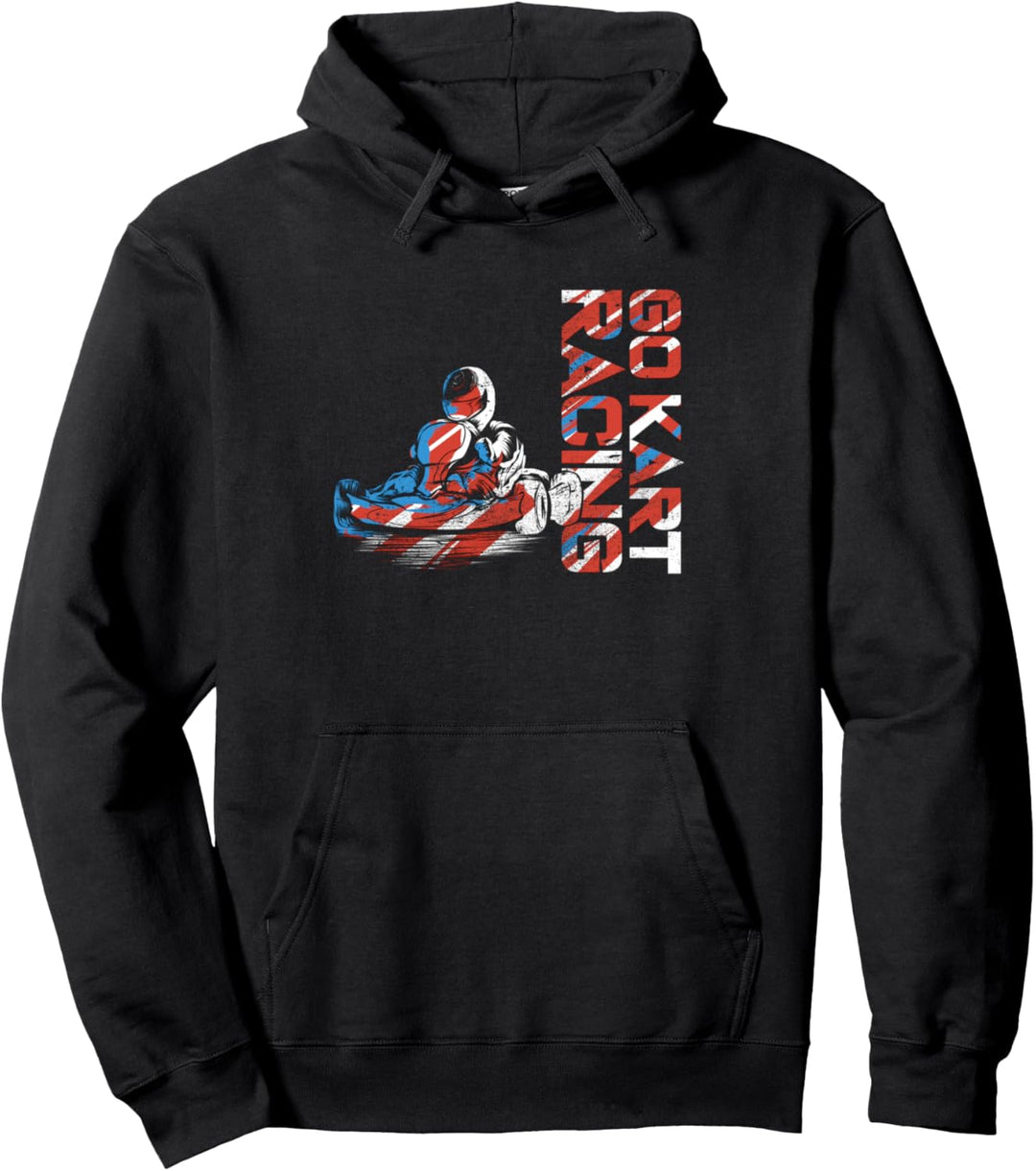 Go-Kart Kartbahn Kart Fahren Racer Vintage Geschenk Pullover Hoodie