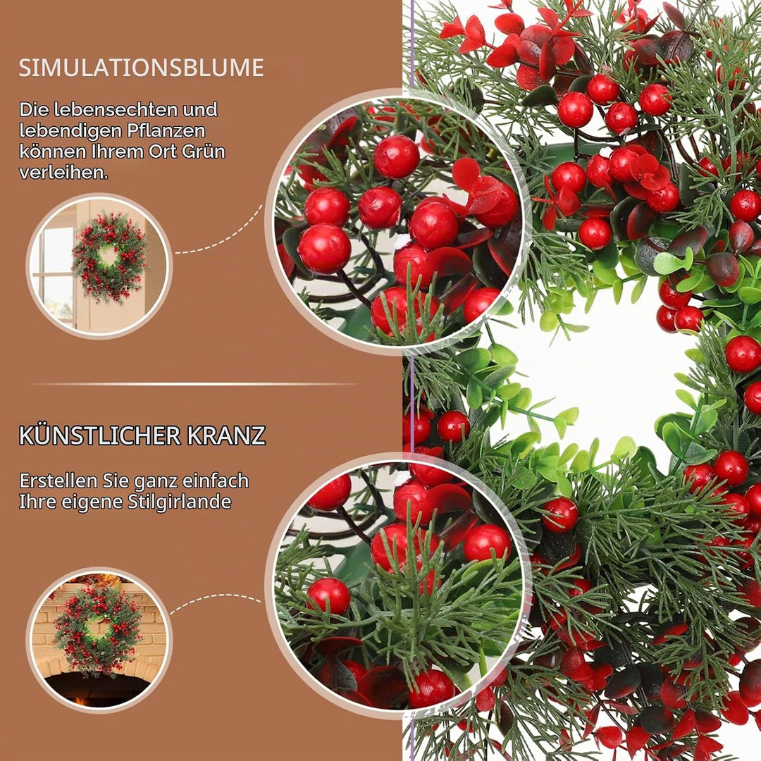 VALICLUD Weihnachtskranz Tannenkranz Türkranz Beerenkranz: Weihnachten Kranz Beeren Girlande Winterk