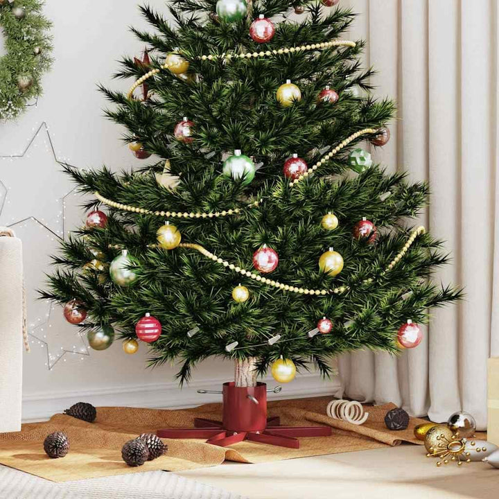 vidaXL Weihnachtsbaumständer 1.73 Rot 49 x 49 x 15,5 cm Stahl, Stylischer sternförmiger Weihnachtsba