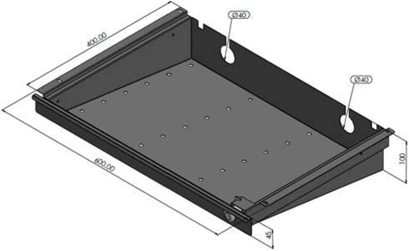 EISNHAUER® Laptop Unterbau-Schublade abschliessbar, zur Montage unter den Schreibtisch, ca. 60 x 40