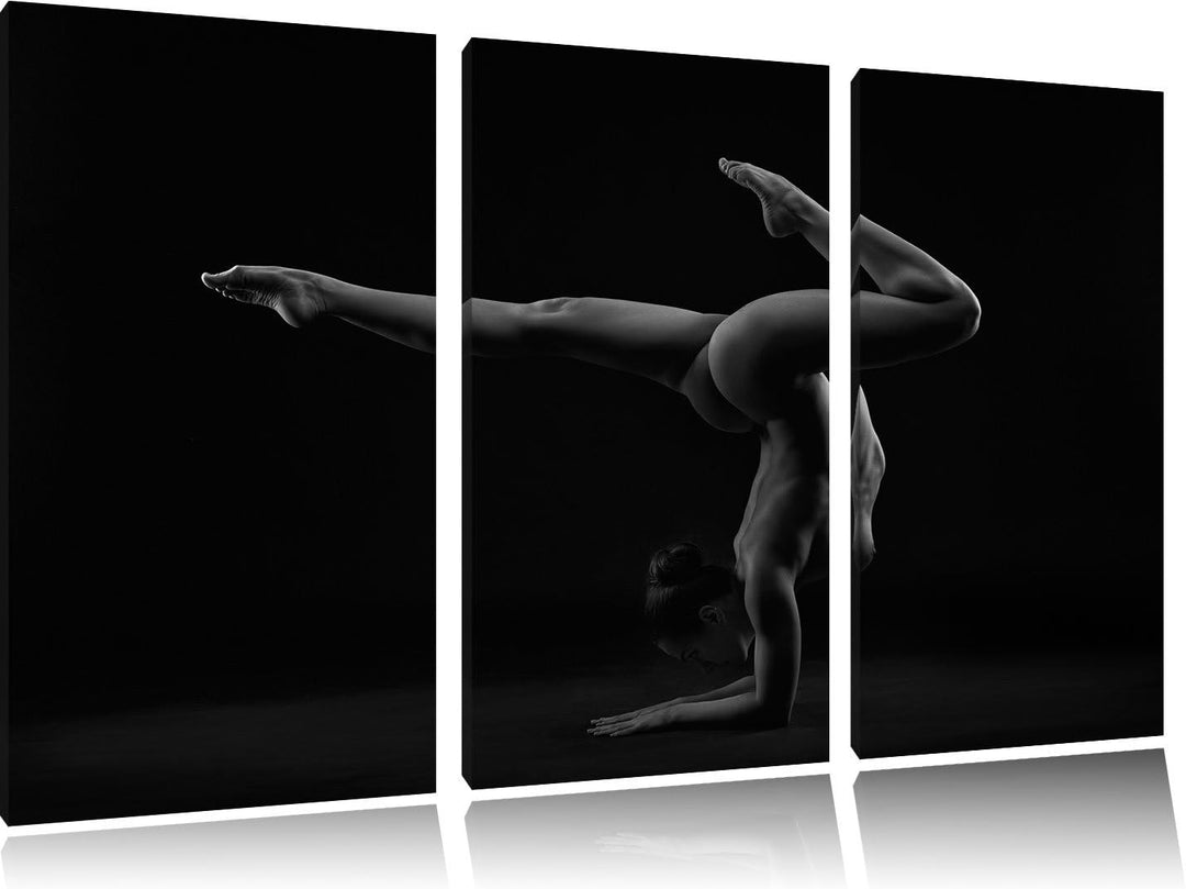 Pixxprint sexy Körper Einer Jungen Frau / 3-Teilig/Gesamtmass 120cm Leinwandbild bespannt auf Holzra