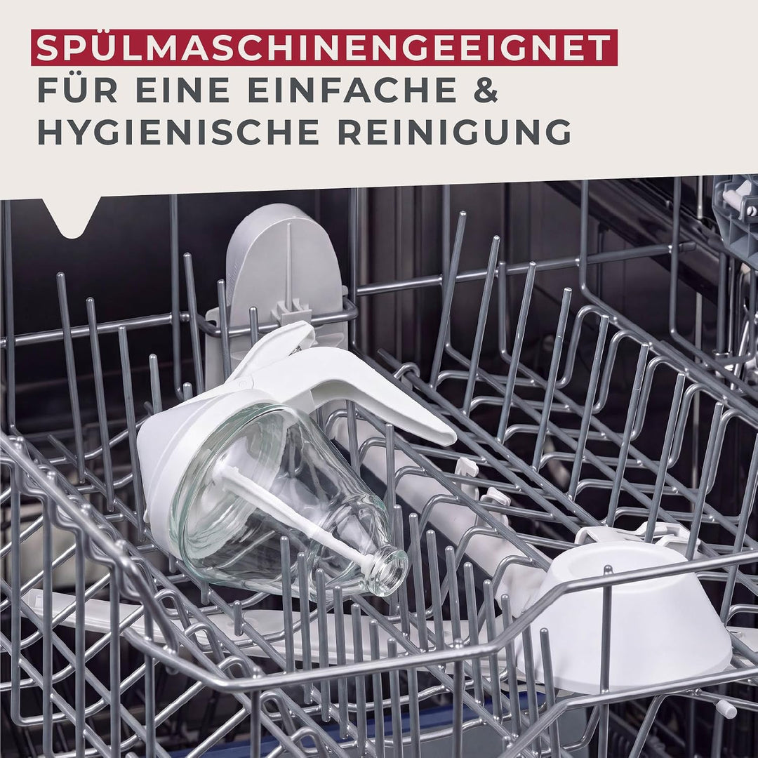 Fackelmann Honigspender, Honigtopf, Sirupbehälter zum Servieren von Honig und Sirup (Farbe: Weiss),