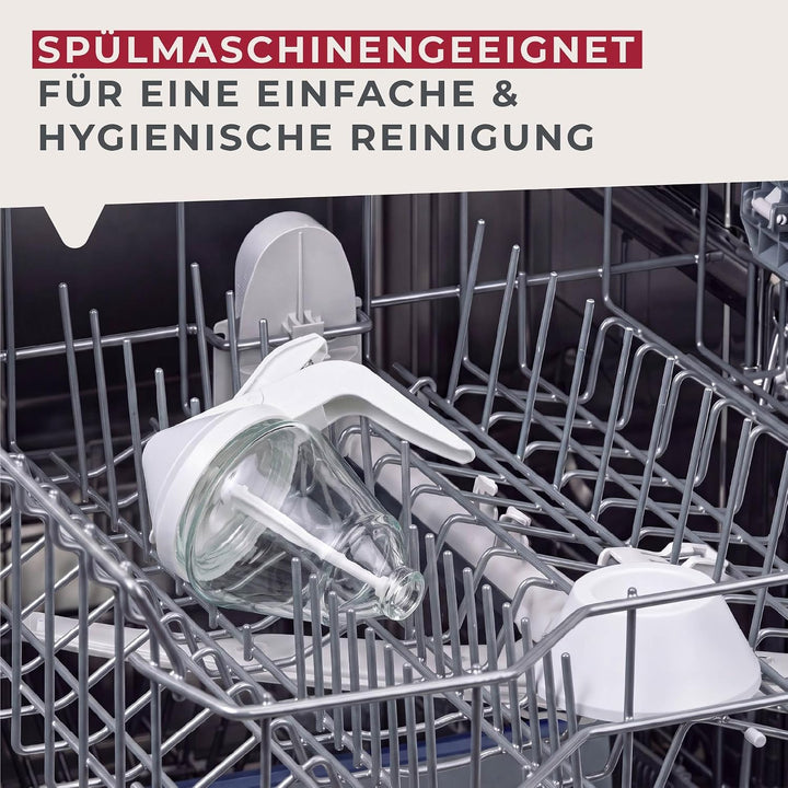 Fackelmann Honigspender, Honigtopf, Sirupbehälter zum Servieren von Honig und Sirup (Farbe: Weiss),