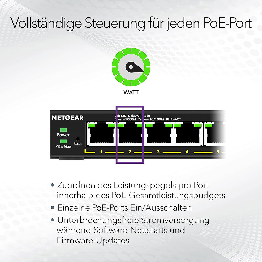 NETGEAR GS305EP PoE Switch 4 Port Gigabit Ethernet LAN Switch PoE+ 63W Plus (5 Ports Plug-and-Play,