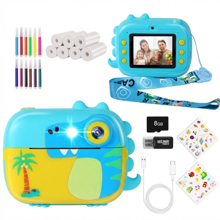 ARNSSIEN Sofortbildkamera Kinder, 2.4" KinderKamera Sofortbildkamera mit 7 Rollen Druckpapier, 1080P