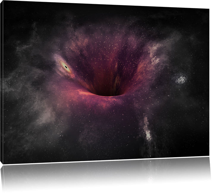 Pixxprint Schwarzes Loch im Weltall als Leinwandbild/Grösse: 100x70 cm/Wandbild/Kunstdruck/fertig be