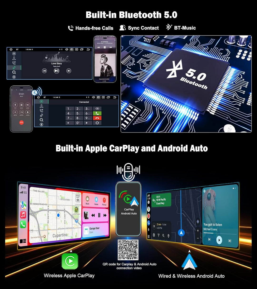 Erisin 10.25 Zoll Android 14 Autoradio mit GPS Navigation für BMW X5 E53 Unterstützt CarPlay Wireles