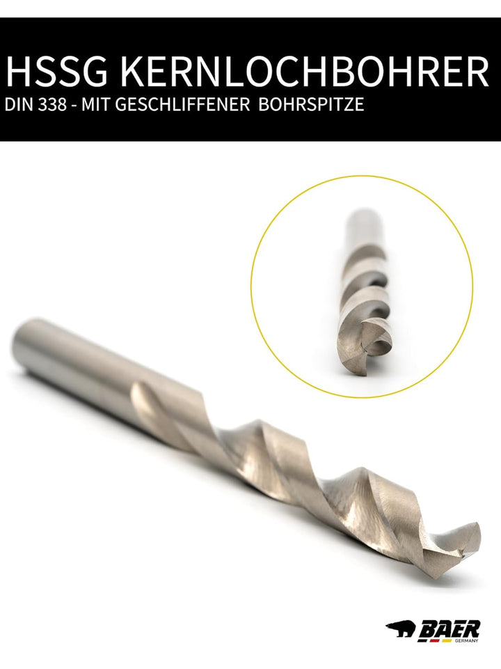 BAER Gewindeschneider Set M3 - M12 HSSE Linksgewinde- Bohrer Set Maschinengewindebohrer Durchgangslo