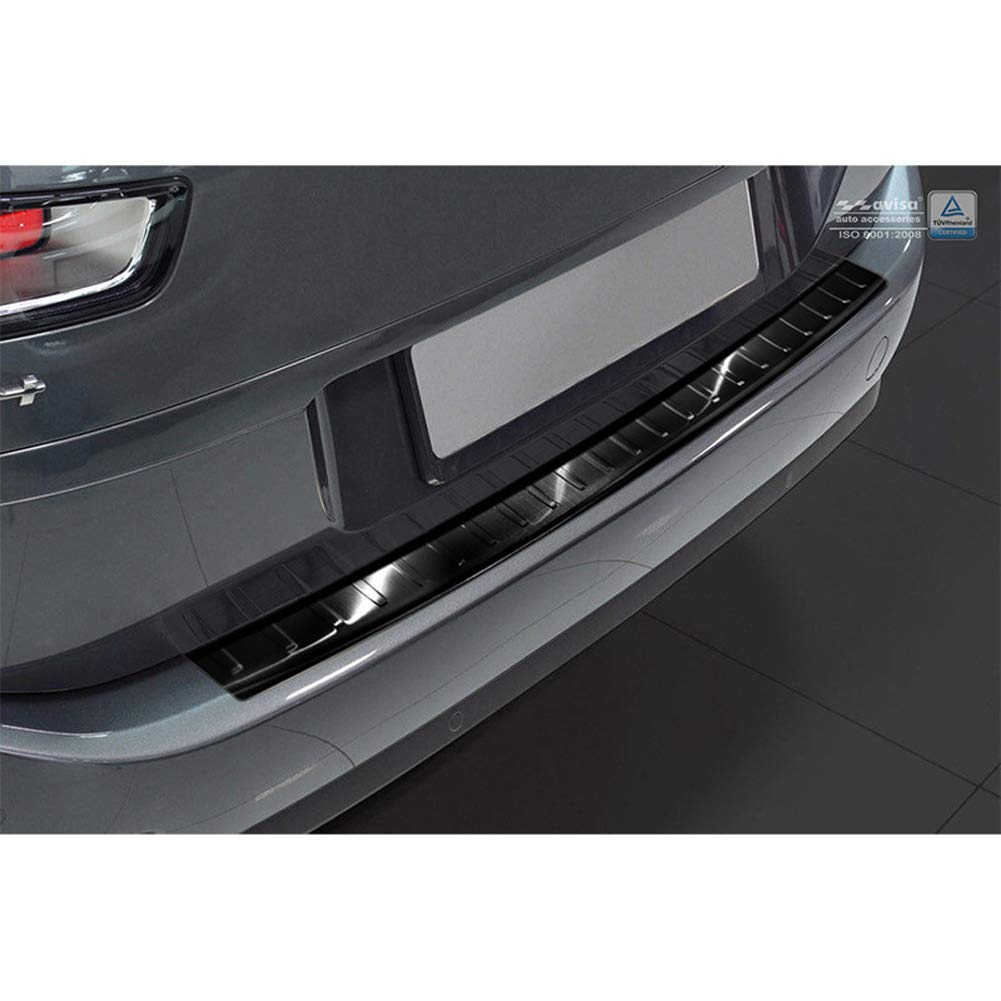 Avisa Schwarz Edelstahl Heckstossstangenschutz kompatibel mit Citroën C4 Picasso 2013- & C4 Spacetou