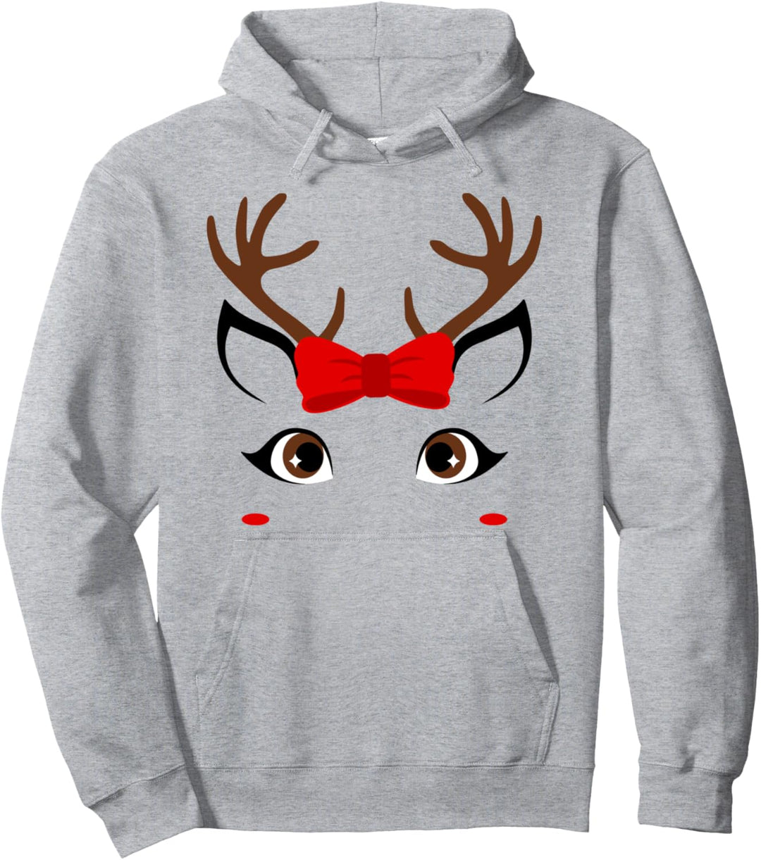 Rentier Hirschgeweih Weihnachtsoutfit Reh Rudolf Weihnachten Pullover Hoodie