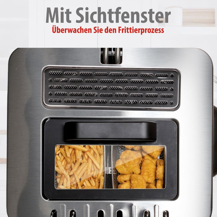 alpina Friteuse 5 Liter - Friteuse mit Fett - Friteuse Öl 200W - Zwei Frittierkörbe - Einstellbare T